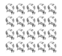 sourcing map 20pcs Fuel Injection Hose Clamp 21-23mm Adjustable 304 Stainless Steel Mini Gas Line Hose Clamp for Automotive Agriculture Plumbing Diesel Petrol Pipe