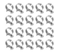 sourcing map 20pcs Fuel Injection Hose Clamp 23-25mm Adjustable 304 Stainless Steel Mini Gas Line Hose Clamp for Automotive Agriculture Plumbing Diesel Petrol Pipe