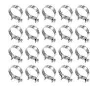 sourcing map 20pcs Fuel Injection Hose Clamp 25-27mm Adjustable 304 Stainless Steel Mini Gas Line Hose Clamp for Automotive Agriculture Plumbing Diesel Petrol Pipe