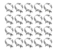 sourcing map 20pcs Fuel Injection Hose Clamp 27-29mm Adjustable 304 Stainless Steel Mini Gas Line Hose Clamp for Automotive Agriculture Plumbing Diesel Petrol Pipe