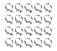 sourcing map 20pcs Fuel Injection Hose Clamp 28-30mm Adjustable 304 Stainless Steel Mini Gas Line Hose Clamp for Automotive Agriculture Plumbing Diesel Petrol Pipe
