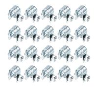 sourcing map 20pcs Fuel Injection Hose Clamp 7-9mm Adjustable Zinc Plated Steel Mini Gas Line Hose Clamp for Automotive Agriculture Plumbing Diesel Petrol Pipe