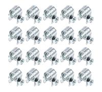 sourcing map 20pcs Fuel Injection Hose Clamp 8-10mm Adjustable Zinc Plated Steel Mini Gas Line Hose Clamp for Automotive Agriculture Plumbing Diesel Petrol Pipe