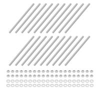 sourcing map 20pcs Fully Threaded Rod, M4 x 90mm Stainless Steel Right Hand Threads Rods with Nuts and Flat Washer Fully Studding Rod Bar for Clamps, Hangers and U-Bolts