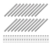 sourcing map 20Pcs Fully Threaded Rod, M5-0.8 Thread Pitch 50mm Length Stainless Steel Right Hand Fully Threaded Studs with Nuts and Washers for Clamps, Hangers and U-Bolts