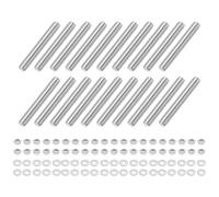 sourcing map 20pcs Fully Threaded Rod, M6 x 40mm Stainless Steel Right Hand Threads Rods with Nuts and Flat Washer Fully Studding Rod Bar for Clamps, Hangers and U-Bolts