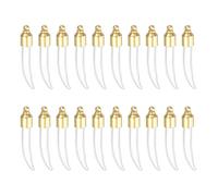 sourcing map 20Pcs Glass Vial Pendant Necklace, Chili Vial Perfume Bottle Necklaces Urn Container Memorial Jewelry with Screw Cap for Liquid Sand Ashes DIY Charm Craft Souvenirs