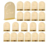 sourcing map 20pcs Gold Mirrored Arch Acrylic Sign with Stand, 5 x 7 Inch Acrylic Arch Table Number Holders for Wedding Table Centerpiece Decoration (Number 1-20)