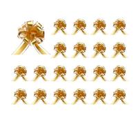sourcing map 20pcs Gold Tone Pull Bows 6.3 Inches Wide Large Organza Ribbon Gift Bows for Gift Wrapping Gift Baskets Decor Wedding Parties Birthday Florist Package and Decoration