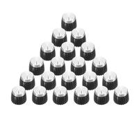 sourcing map 20Pcs Guitar Amplifier Push on Fit Knobs for 6mm/0.24" Dia Potentiometer, Control Knob Black-Silver for Volume Tone Control, Guitar Bass Parts, Chrome