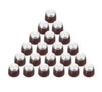 sourcing map 20Pcs Guitar Amplifier Push on Fit Knobs for 6mm/0.24" Dia Potentiometer, Control Knob Brown-Silver for Volume Tone Control, Guitar Bass Parts, Chrome
