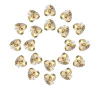 sourcing map 20Pcs Heart Sew on Rhinestone, 10x10mm Heart Crystal Glass Rhinestones Metal Flat Back Gems with Silver Prongs Setting for Crafts, DIY Jewelry, Clothes (Golden Champagne)
