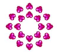 sourcing map 20Pcs Heart Sew on Rhinestone, 10x10mm Heart Crystal Glass Rhinestones Metal Flat Back Gems with Silver Prongs Setting for Crafts, DIY Jewelry, Clothes (Rose Red)