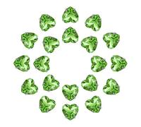 sourcing map 20Pcs Heart Sew on Rhinestone, 12x12mm Heart Crystal Glass Rhinestones Metal Flat Back Gems with Silver Prongs Setting for Crafts, DIY Jewelry, Clothes (Fruit Green)
