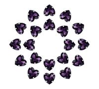 sourcing map 20Pcs Heart Sew on Rhinestone, 12x12mm Heart Crystal Glass Rhinestones Metal Flat Back Gems with Silver Prongs Setting for Crafts, DIY Jewelry, Clothes (Violet)