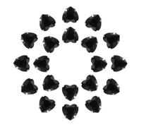 sourcing map 20Pcs Heart Sew on Rhinestone, 12x12mm Heart Crystal Glass Rhinestones Metal Flat Back Gems with Silver Prongs Setting for Crafts, DIY Jewelry, Clothes (Black)