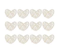 sourcing map 20Pcs Heart Shaped Rattan Ball Vase Filler Natural Rattan for Valentine's Day Decoration Wedding Home Decoration White 2 in