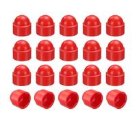 sourcing map 20Pcs Hex Nut Cover, M10x17x20.5mm Plastic Dome Nut Protection Cap Hex Screws Bolt Covers for Indoor Outdoor Furniture Automotive Bolts Decoration, Red