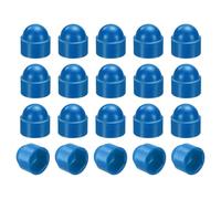 sourcing map 20Pcs Hex Nut Cover, M10x17x20.5mm Plastic Dome Nut Protection Cap Hex Screws Bolt Covers for Indoor Outdoor Furniture Automotive Bolts Decoration, Blue