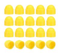 sourcing map 20Pcs Hex Nut Cover, M10x17x20.5mm Plastic Dome Nut Protection Cap Hex Screws Bolt Covers for Indoor Outdoor Furniture Automotive Bolts Decoration, Yellow