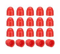 sourcing map 20Pcs Hex Nut Cover, M6x10x14mm Plastic Dome Nut Protection Cap Hex Screws Bolt Covers for Indoor Outdoor Furniture Automotive Bolts Decoration, Red