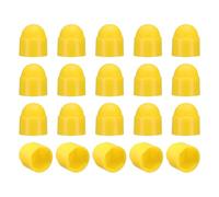 sourcing map 20Pcs Hex Nut Cover, M6x10x14mm Plastic Dome Nut Protection Cap Hex Screws Bolt Covers for Indoor Outdoor Furniture Automotive Bolts Decoration, Yellow