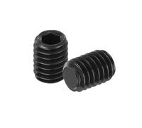 sourcing map 20Pcs Hex Socket Grub Screw, M6x8mm Alloy Steel Head Socket Set Screws Flat Point Grub Bolt for Door Handles, Light Fixture Repair, Black