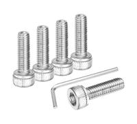 sourcing map 20Pcs Hex Socket Head Cap Screws Bolts, M3x10mm 304 Stainless Steel Socket Drive Machine Screws Bolts with Wrench, Full Threaded, Silver