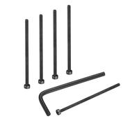 sourcing map 20Pcs Hex Socket Head Cap Screws Bolts, M3x60mm 304 Stainless Steel Socket Drive Machine Screws Bolts with Hex Wrench, Full Threaded, Black