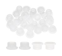 sourcing map 20pcs Hole Plugs, Heat Resistant Silicone Flush Type Fastener Hole Cover Plug for 11mm(7/16") Hole, Round Snap Locking Tubing Plug Hole for Furniture Cabinet, White