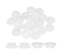 sourcing map 20pcs Hole Plugs, Heat Resistant Silicone Flush Type Fastener Hole Cover Plug for 13mm(1/2") Hole, Round Snap Locking Tubing Plug Hole for Furniture Cabinet, White