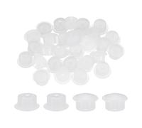 sourcing map 20pcs Hole Plugs, Heat Resistant Silicone Flush Type Fastener Hole Cover Plug for 5.8mm(7/32") Hole, Round Snap Locking Tubing Plug Hole for Furniture Cabinet, White