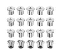 sourcing map 20Pcs Hollow Dowels Tenon Center Transfer Plugs, 1/2 Inch (12mm) Dowel Centering Pins, Drilling Hole Tool with Sharp Point for Woodworking Tool Accessories, Silver