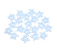 sourcing map 20Pcs Hollow Star Shaped Beads, 22x6mm Acrylic Mini Hollow Twinkle Little Star Bulk Beads for Craft Making (Blue)