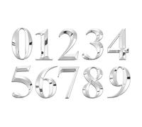 sourcing map 20Pcs House Numbers for Outside, 5 Inch 0-9 Self Adhesive Mailbox 3D Door Number Stickers for Apartment Office Hotel Room Signs, Silver