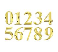 sourcing map 20Pcs House Numbers for Outside, 5 Inch 0-9 Self Adhesive Mailbox 3D Door Number Stickers for Apartment Office Hotel Room Signs, Gold