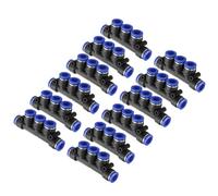 sourcing map 20pcs Inline Manifold Union Fitting 8mm(5/16") OD 5 Ways Plastic Pneumatic Push to Connect Tube Fittings Push Lock Quick Release Connectors