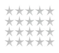 sourcing map 20Pcs Iron on Star Patches, Sew on Star Embroidered Patches, Decorative Repair Patch Applique for DIY Crafts Backpacks Bags Hats Clothes, 75mm Silver