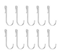 sourcing map 20Pcs J-Shaped Hook, Wire Rack Hook Metal Clip-on Hooks Fit 1-4mm OD for Hanging, Drying, Kitchen Spoon Hanger Supermarket, Silver