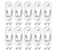 sourcing map 20Pcs Keyhole Picture Frame Hangers, 37x14mm Heavy Duty Metal Keyhole Hangers Plates Metal Hanging Brackets with Screws for Mirrors, Pictures, and Photo Frames, Silver