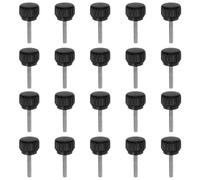 sourcing map 20pcs Knurled Clamping Knobs Thumb Screws M3 x 16mm Metric Male Thread 13mm Matte Plastic Head 304 Stainless Steel Stud Hand Threaded Knob Thumbscrew Handle, Black