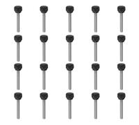 sourcing map 20pcs Knurled Clamping Knobs Thumb Screws M5 x 40mm Metric Male Thread 13mm Matte Plastic Head 304 Stainless Steel Stud Hand Threaded Knob Thumbscrew Handle, Black