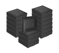 sourcing map 20Pcs Kraft Soap Boxes, 4.1 x 4.1 x 1.2Inch Mini Kraft Treat Box with Clear Window for Candy Cookie Gift Party Festival Favor Treats Packaging (Black)