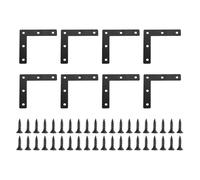 sourcing map 20Pcs L-Shaped Metal Brackets Corner Brace, 3.15"x3.15" Corner Bracket Shelf Bracket Right Angle Brackets for Wood Shelves Furniture (80x80mm, Black)