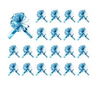 sourcing map 20pcs Lake Blue Pull Bows 6.3 Inches Wide Large Organza Ribbon Gift Bows for Gift Wrapping Gift Baskets Decor Wedding Parties Birthday Florist Packaging and Decoration