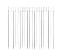 sourcing map 20Pcs Large Eye Needle, 1.26" 0.6mm High Carbon Iron Embroidery Thread Needle Sewing Big Eye Needle Knitting Needles for Hand Sewing Art Crafts, Silver