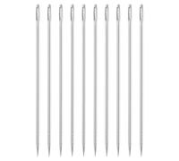 sourcing map 20Pcs Large Eye Needle, 1.89" 0.9mm High Carbon Iron Embroidery Thread Needle Sewing Big Eye Needle Knitting Needles for Hand Sewing Art Crafts, Silver
