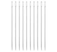 sourcing map 20Pcs Large Eye Needles, 1.73" 0.8mm High Carbon Iron Embroidery Thread Needle Sewing Big Eye Needle Knitting Needles for Hand Sewing Art Crafts, Silver