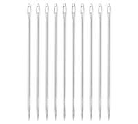 sourcing map 20Pcs Large Eye Needles, 1.85" 1mm High Carbon Iron Embroidery Thread Needle Sewing Big Eye Needle Knitting Needles for Hand Sewing Art Crafts, Silver