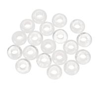sourcing map 20pcs Large Hole Stone Beads 6x12mm Flat Round Natural Stone Loose Beads with 5mm Large Hole for Bracelet Necklace DIY Crafts Accessory Making, Clear